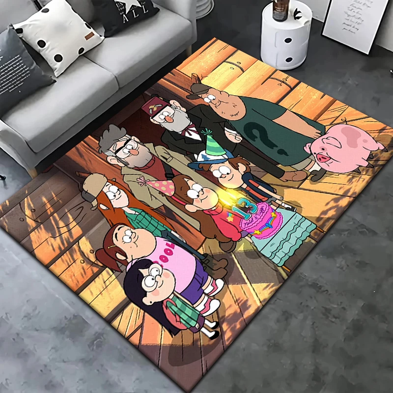 Film Gravity Falls HD Large Printed Carpet,Living Room Decor,Sofa,Table,Rug.Picnic,Camping,Outdoors,Door,Bedroom,Toilet Mat.