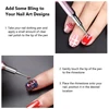 5Pcs Set of Dual-Use Nail Art Pens, Nail Dotting Pens with Silicone Rhinestone Picker for Nail Designs Carving 5