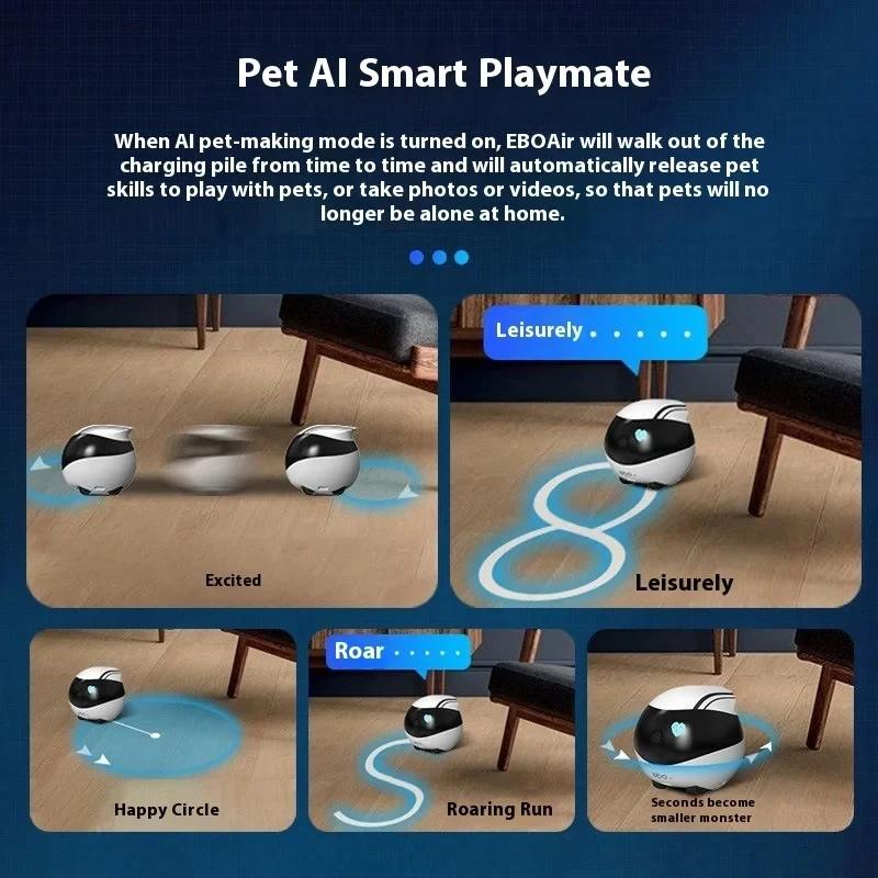 Enabot EBO Air EBO SE Robot Intelligente con Telecamera Wireless, Monitoraggio Remoto, Compagno per Animali Domestici, Controllo in Tempo Reale per la Casa - immagine 2
