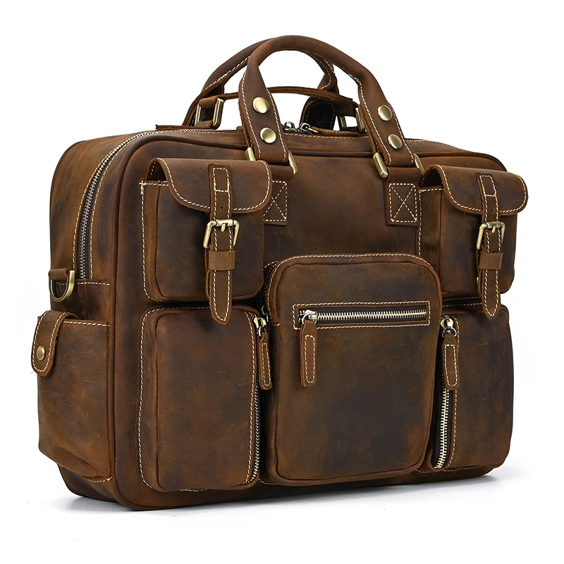 Distressed Large Leather Lenovo Mens Messenger Laptop Bag Briefcase