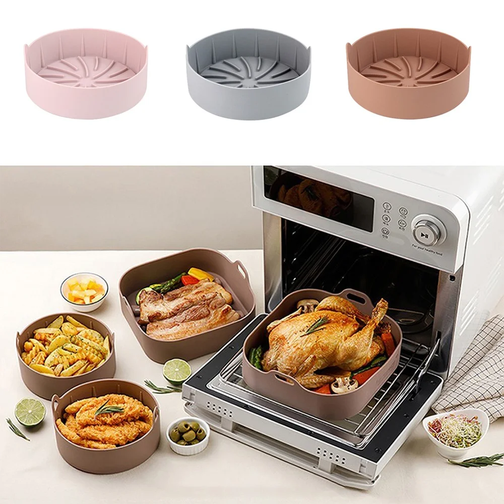 Pot En Silicone Pour Friteuse à Air - Réutilisable, Étanche - 4 Couleurs Disponibles - Neuf