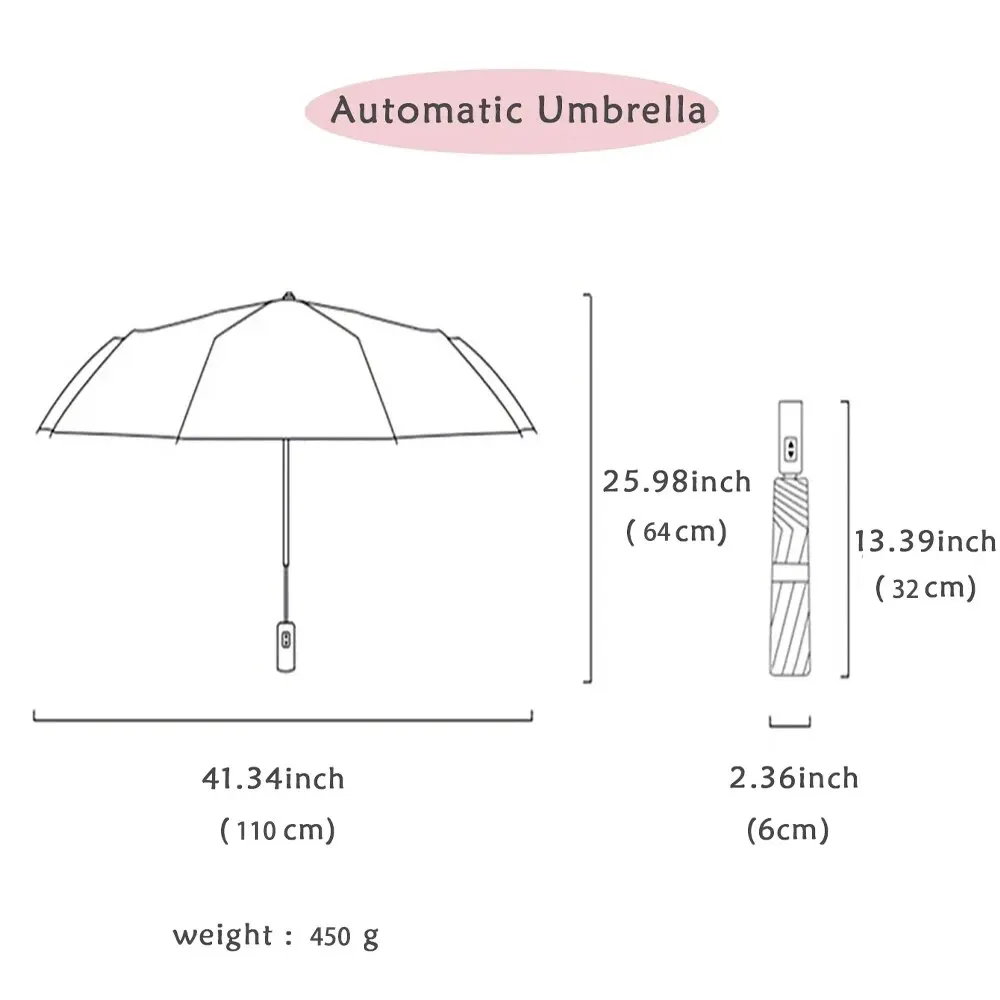 Wind resistant umbrella 1pc Wind Resistant Folding Automatic Umbrella Rain Black Coating 12 Bones Parasol Rain Auto Luxury Big Windproof Umbrellas