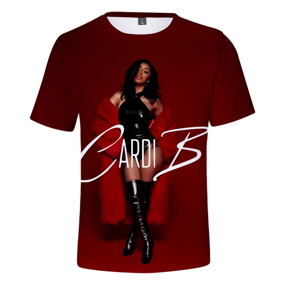 

New Pop Rapper Cardi B 3D Printed T-shirt for Men/Women Summer Hip Hop Short Sleeve Tee Shirt Fashion Youth Trendy Tops Clothing