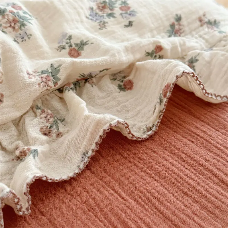 3pcs Set Cotton Floral Duvet Cover Set High-quality Cotton Muslin Bedding for Girls Twin Size Toddler Bedding