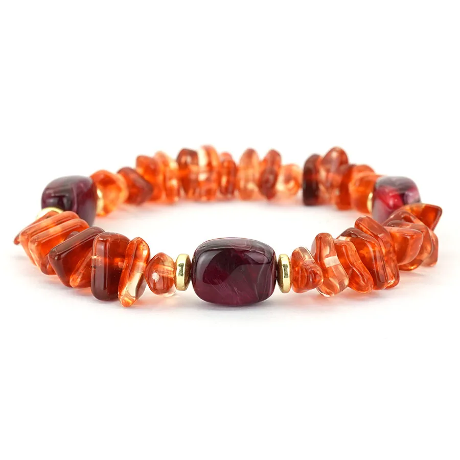 Noter Neues Bohemian-Armband für Damen, ausgewählte unregelmäßige Acrylperlen, Strand- und Surf-Schmuckzubehör, 5 Farboptionen – Detail 10