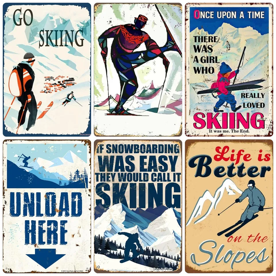 70年代 ビンテージ SKIPOLES＆SKI スキー デザイン ポスター Babes and Ski Jumper Vintage Ski Poster (Black & White or