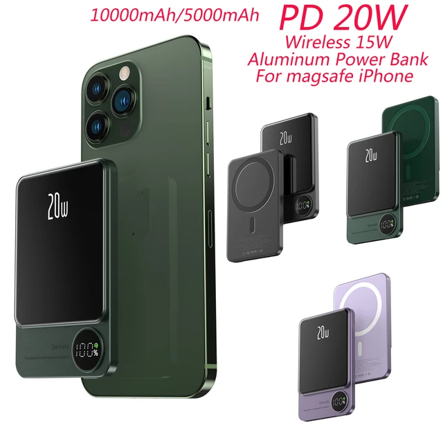Cargador inalámbrico portátil/magnético 10K compat MagSafe iPhone 12 -  Negro