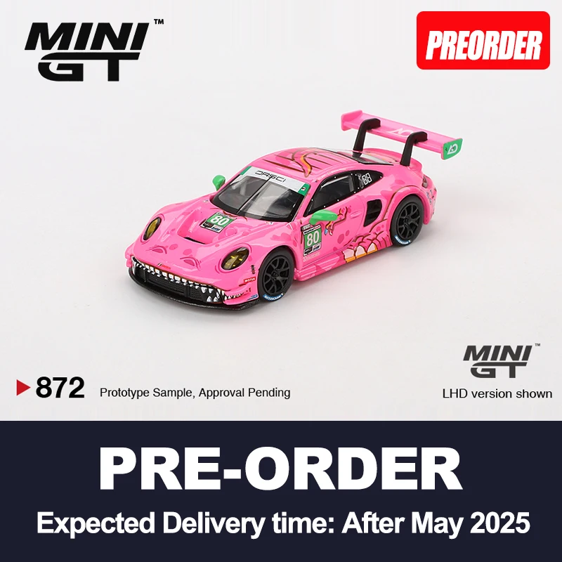 MINIGT 1:64 911 GT3 R #80 AO Racing 2023 IMSA VIRginia Roxy alloy