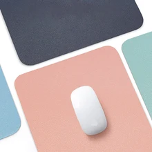 

11 Solid Colors Mouse Pad Office Universal Anti-slip Gaming Mice Mat PU Leather Waterproof Cup Mats Laptop Desktop 25*21cm
