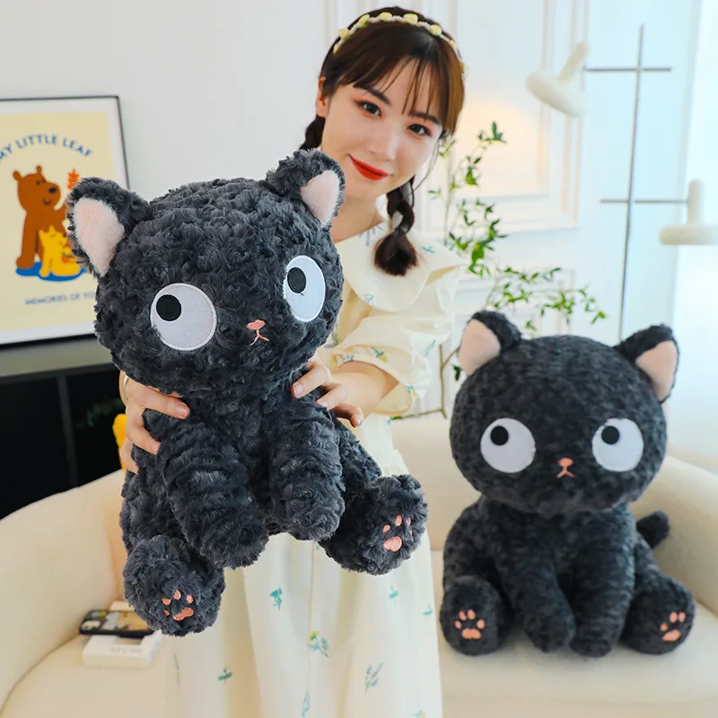 Cute Cartoon Coal Ball Small Black Cat Doll Plush Toy Cat Throw Pillow Doll Children's Toys
