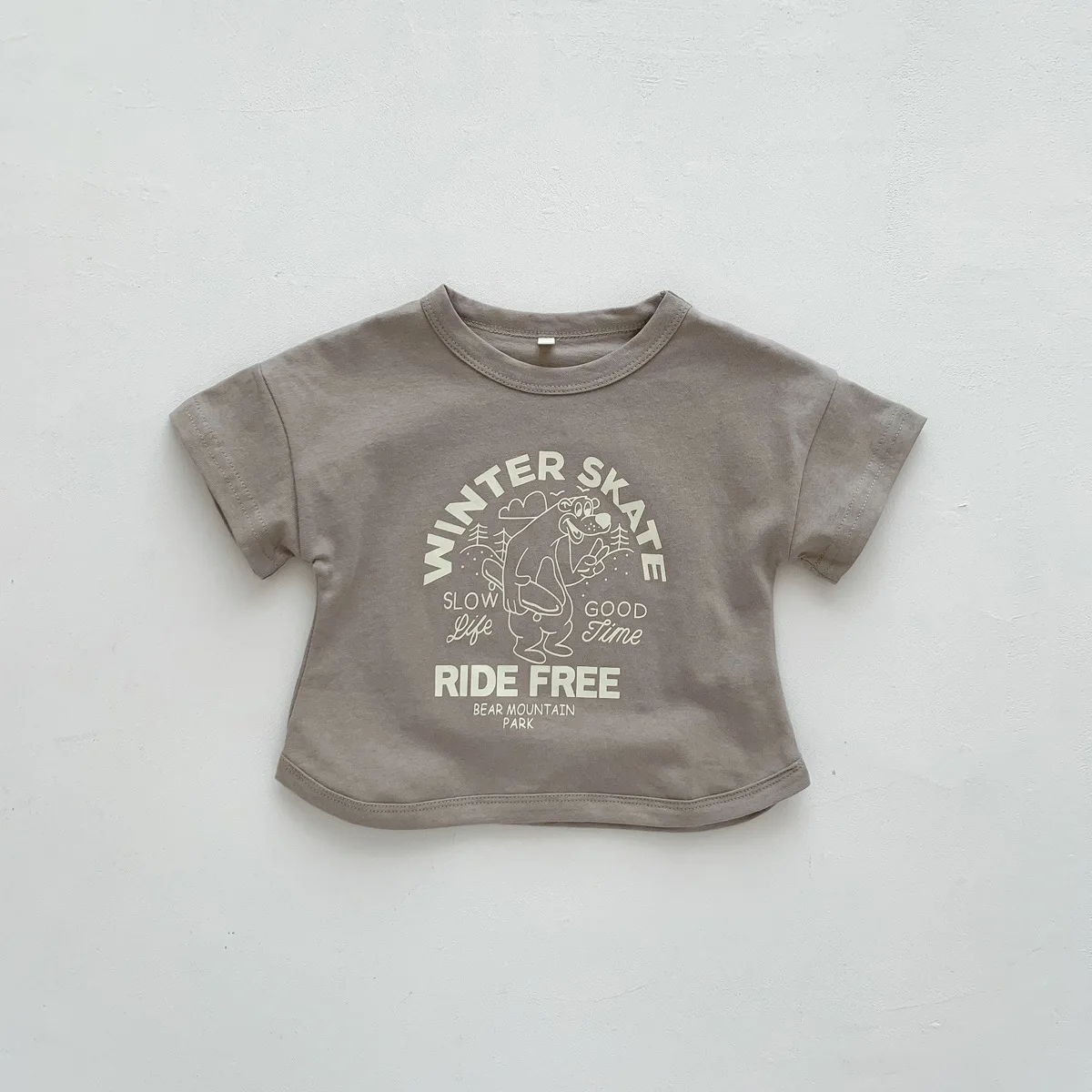 Kreslený tisk trička dítě léto oblečení krátce rukáv tees ležérní volné topy pro chlapci dívčí jednoduchý mužstvo krk pulovr košile