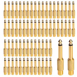 6.35mm Jack Plug Adapter Guitar Amplifier Microphone Mic Amp Gold Plated Famale 3.5mm to Male 6.35mm 1/4 Inch Connector Plug