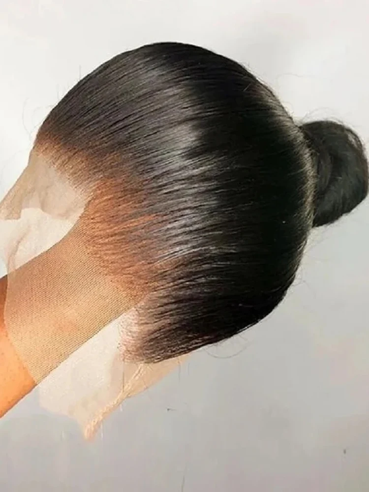 Human Hair Wig 360 HD Bone Straight Full Lace Frontal Brazilian Preplucked Bleached Knot 13x6 Transparent Lace Front Wig 200% lace front wig,human hair wigs,360 lace wig