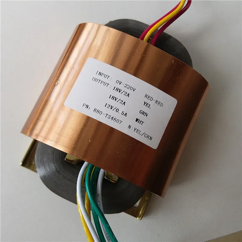 R Core Transformer 80W R80 Transformers Da 220V A 2*18V 2A 12V 0.5A Rame Custom Shield Pre-Decoder Dac Audio Power Amplifier