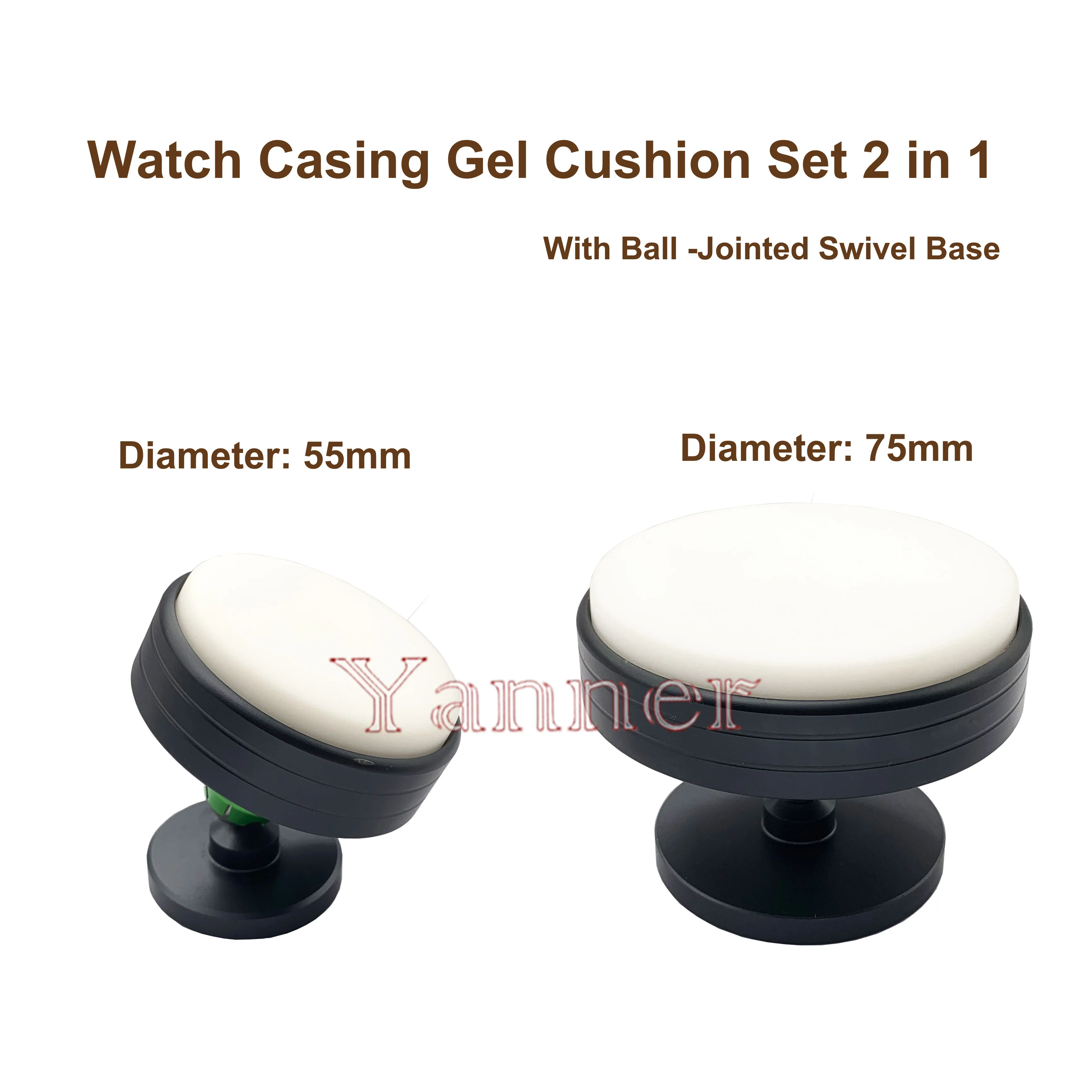 2 Pcs Watch Casing Gel Cushion Plastic Protection Pad Movement Base Scratch-Proof with swivel base Watch Repair Tools Accessory