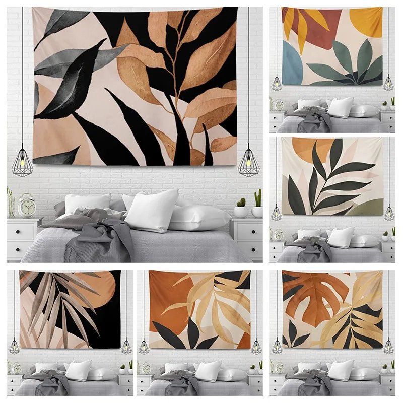 Wall tapestry aesthetic Home room decor boho accessories hanging large fabric autumn simple Bedroom carpet nordic boho plant