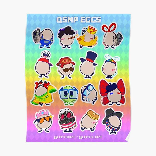 

Qsmp Eggs V2 Poster Funny Home Art Modern Print Decor Room Painting Mural Decoration Picture Wall Vintage No Frame