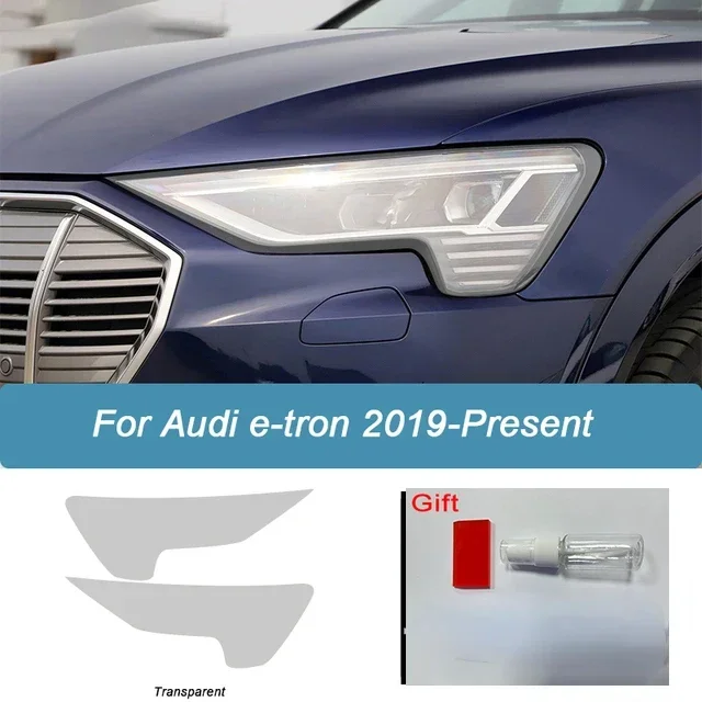 

Car Headlight Protective Film Headlamp Restoration Transparent Black TPU Sticker For Audi etron 55 50 2019-Present Accessories