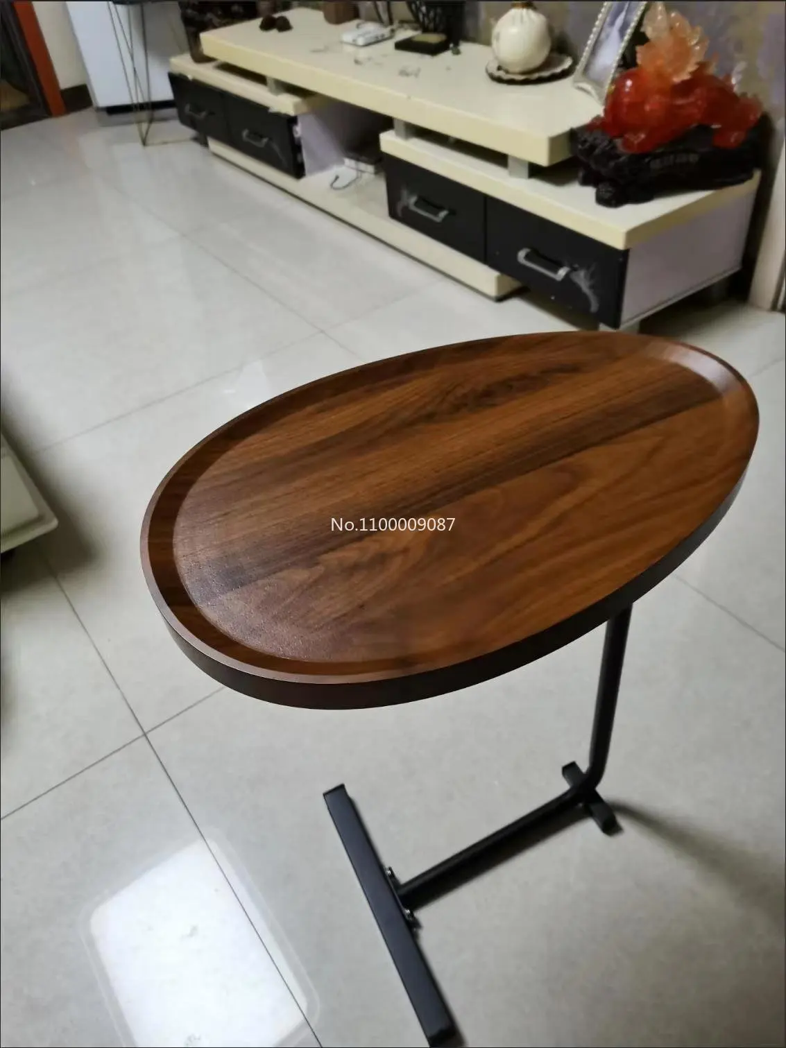 Simple modern wrought iron lazy sofa corner table bedside reading oval  solid wood  coffee table mesas  طاولة قهوة