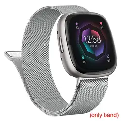 Magnetic Stainless Steel Mesh Milanese Loop Bracelet Strap - L (Silver)