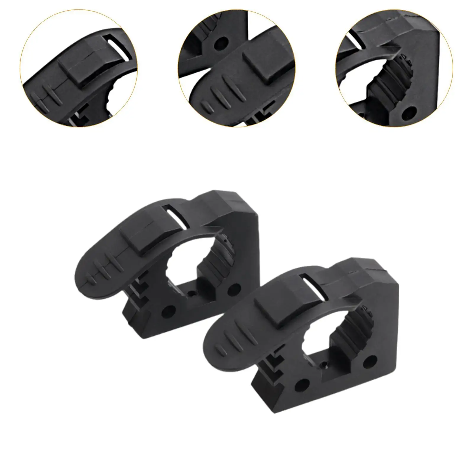 2Pcs Generic Quick Release Clamp Mount Professional Sturdy Easy Installation Rubber Clamp Mount Black for Truck Van Vehicle