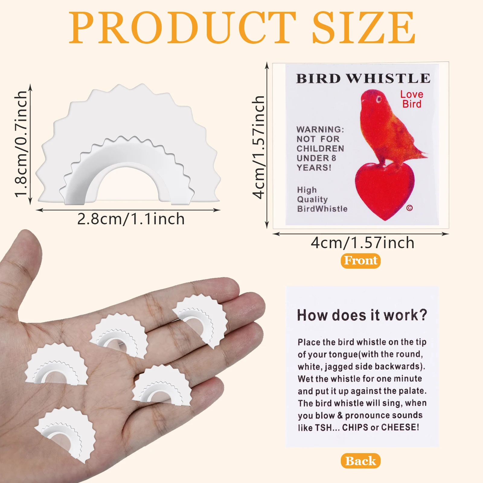16pcs Bird Whistle Toys Magic Bird Caller Tongue Tweeting Noisemaker Whistle Tricks Gag Toys