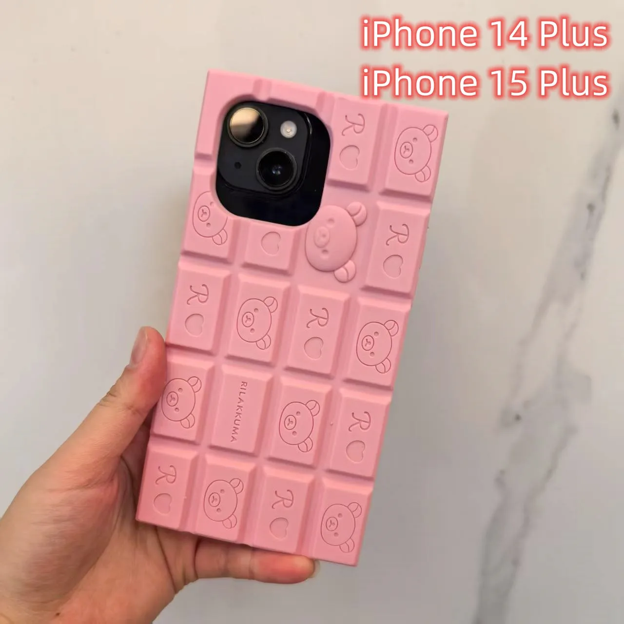 3D Chocolate Rilakkuma Phone Case For iphone 17 16 Pro Max 15 14 Plus 13 12 11 Pro Max Soft Cover with Cute Bear wrist strap 4