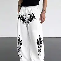 Pantalon de jogging de sport décontracté pour hommes, style gothique foncé, tendance, long, jambes larges, vêtements pour hommes, baggy 2