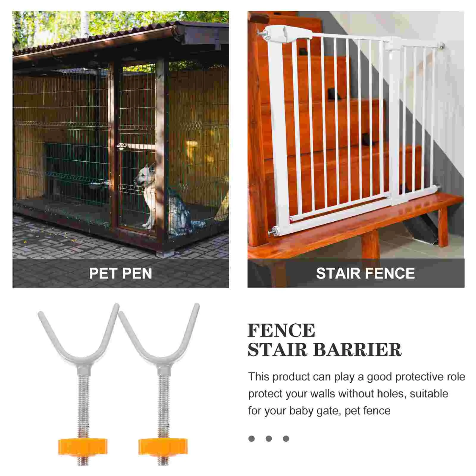 2 Pcs Y Shaped Bolts Rod Connector Pressure Fence Guardrail Gates Doorways Safety Stairs Home Rod Connector