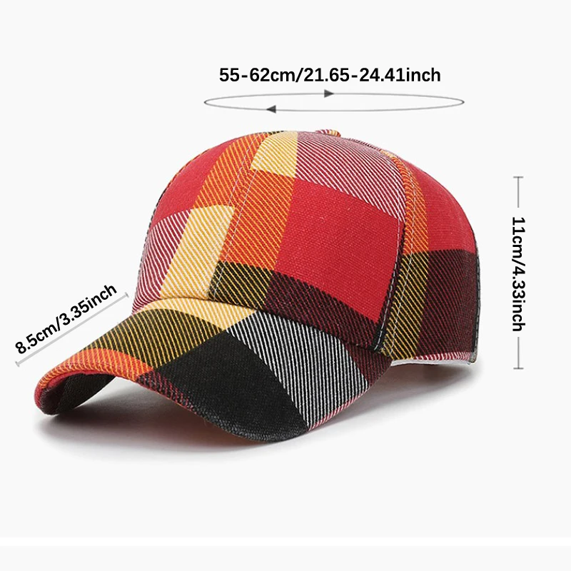 Spring Summer Women Men Plaid Baseball Caps Sun Hat Outdoor Sports
