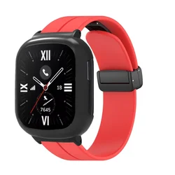 Magnetic Silicone Wristband with Case - Premium Replacement Strap for Honor Watch 4 (Red)