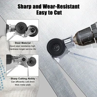 Electric Drill Plate Cutter Attachment Double Headed Free Cutting Tools Iron Metal Sheet Cutter Plate Punch Scissors 2