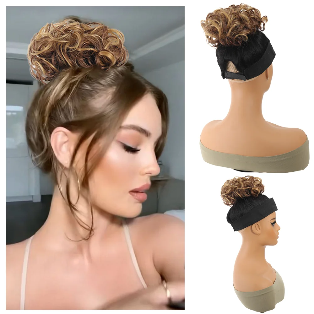 AOO wig for women, African small curly tail drawstring with hair comb style for women, fashionable braided hair rings for women