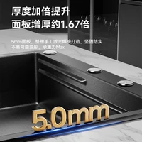 Évier de cuisine cascade grand évier simple 304 en acier inoxydable lave-vaisselle bassin à légumes domestique 4