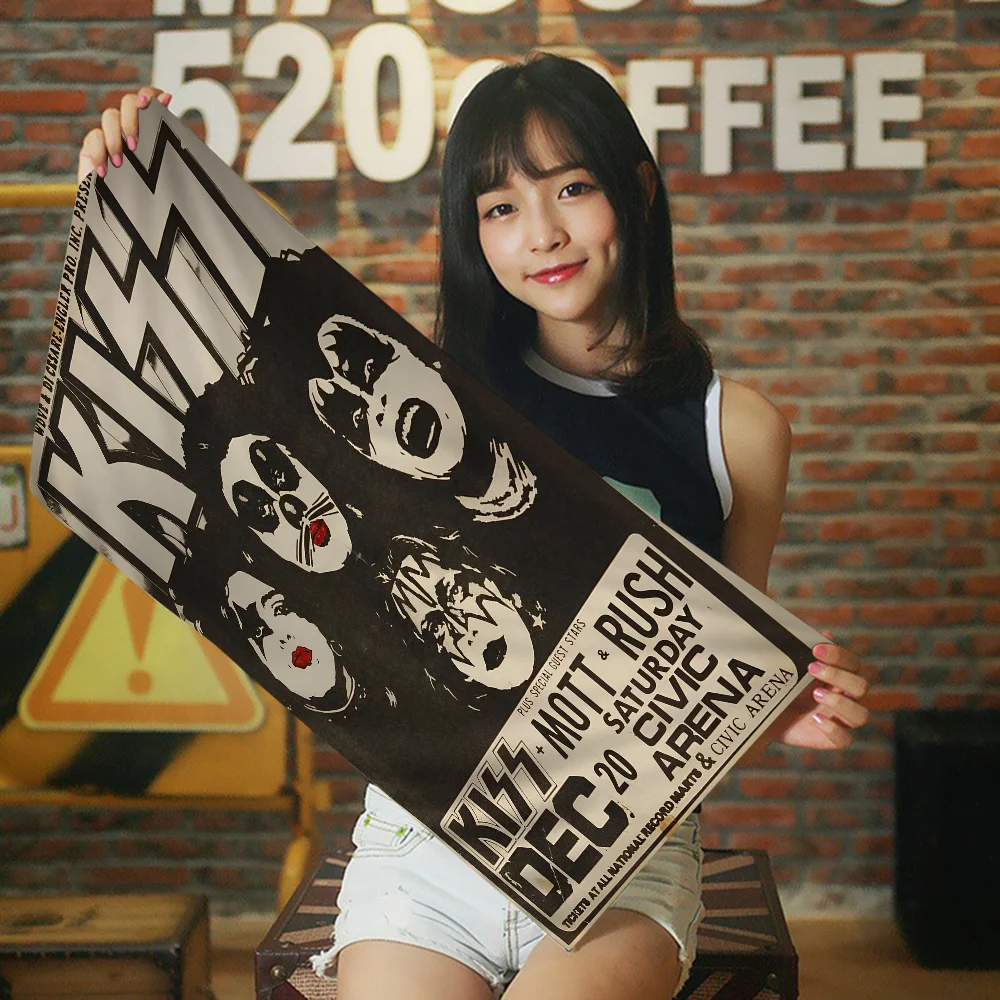 Kiss Band Microfiber Printed Beach Towel Mountain Climbing Yoga Beach Swimming Running Absorbent Soft Towel 4