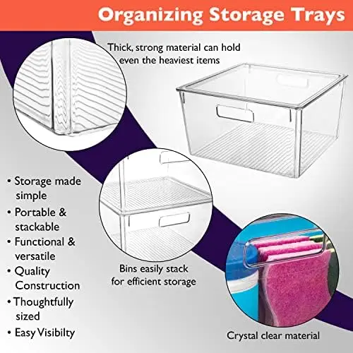 Plastic Storage Bins with Lids X-Large – Perfect Kitchen Organization or Pantry  Storage – Fridge Organizer, Pantry Organization and Storage Bins, Cabinet  Organizers
