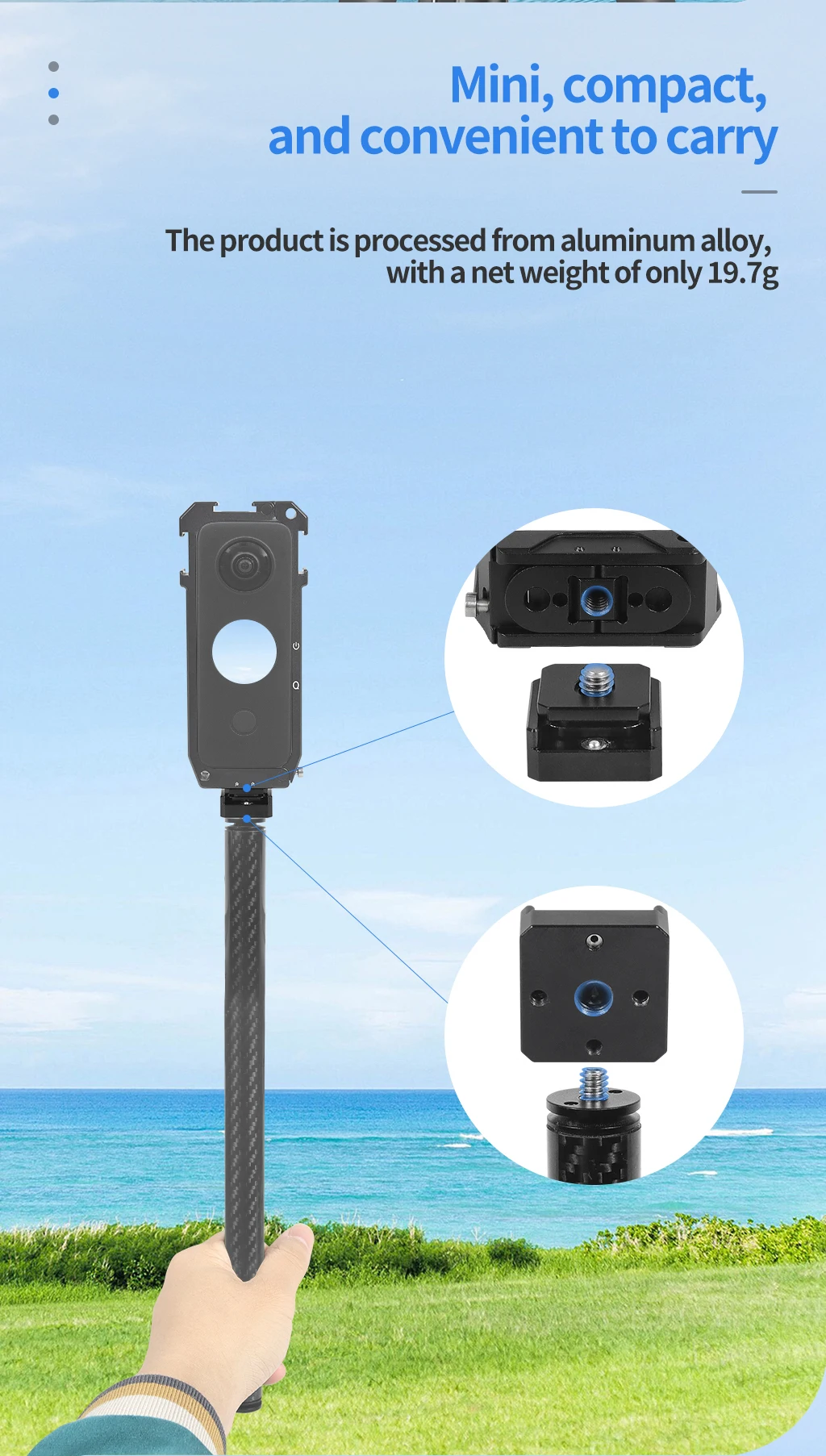 Quick Release Cold Shoe Mount 1/4 Screw for GoPro Hero 13 Insta360 Action Camera