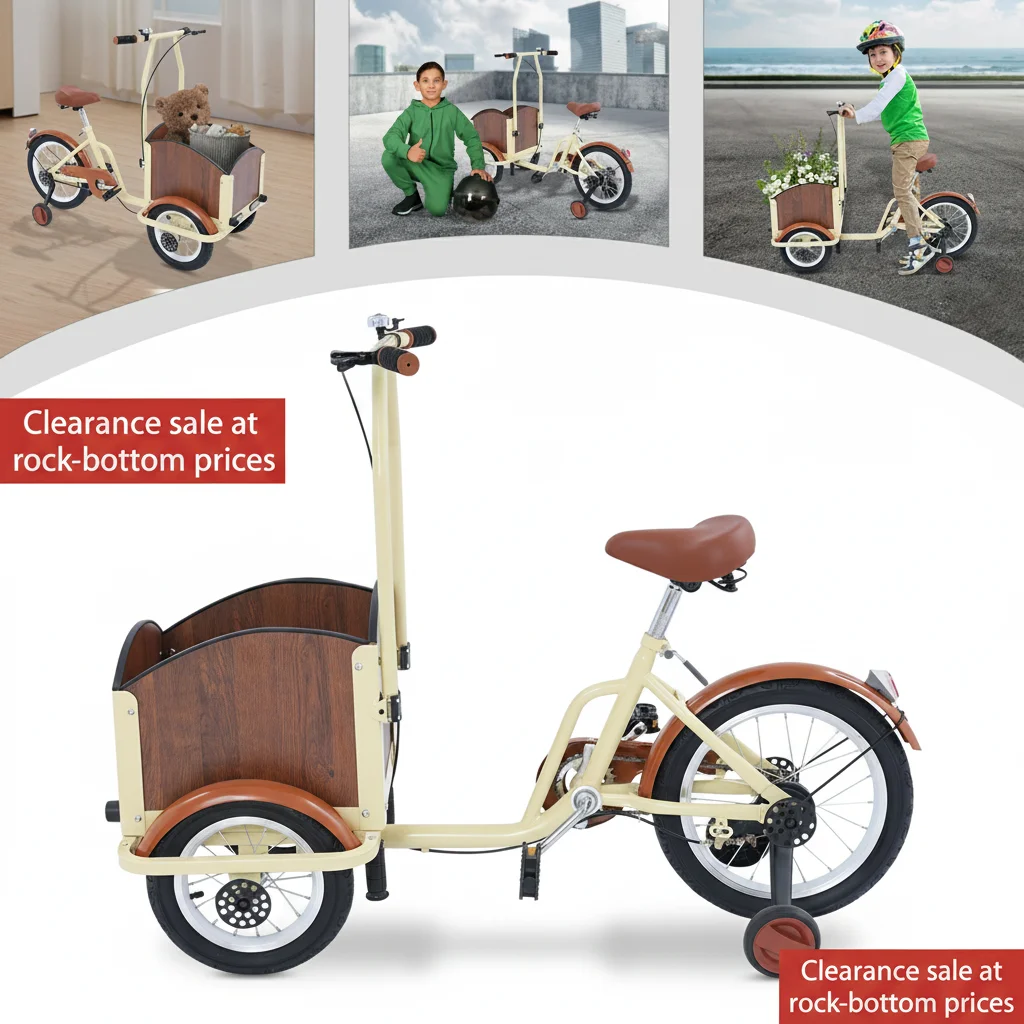 Vente de liquidation : Tricycle pour enfants avec panier, vélo à trois roues réglable pour enfants avec roues de sécurité pour les jeux en plein air et les courses 1 Vente de liquidation : Tricycle pour enfants avec panier, vélo à trois roues réglable pour enfants avec roues de sécurité pour les jeux en plein air et les courses 1