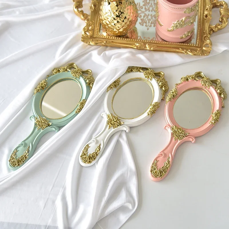 Makeup Mirror Cute Creative Vintage Hand Mirrors Makeup Vanity Mirror Handheld Cosmetic Mirror with Handle for Gifts makeup mirror,hand holding mirror