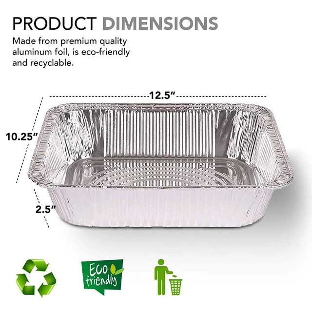 Aluminum Pans 9x13 [30 Pack] Aluminum Foil Pans Trays - Disposable Pans for  Baking, BBQ Grilling, Roasting, Cake Serving Dishes, Catering Supplies