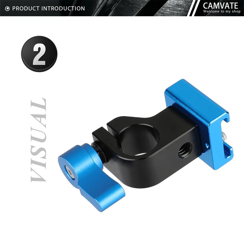 Standard 15mm Side Single Rod Holder With Cold Shoe Mount Adapter For Monior/Cam