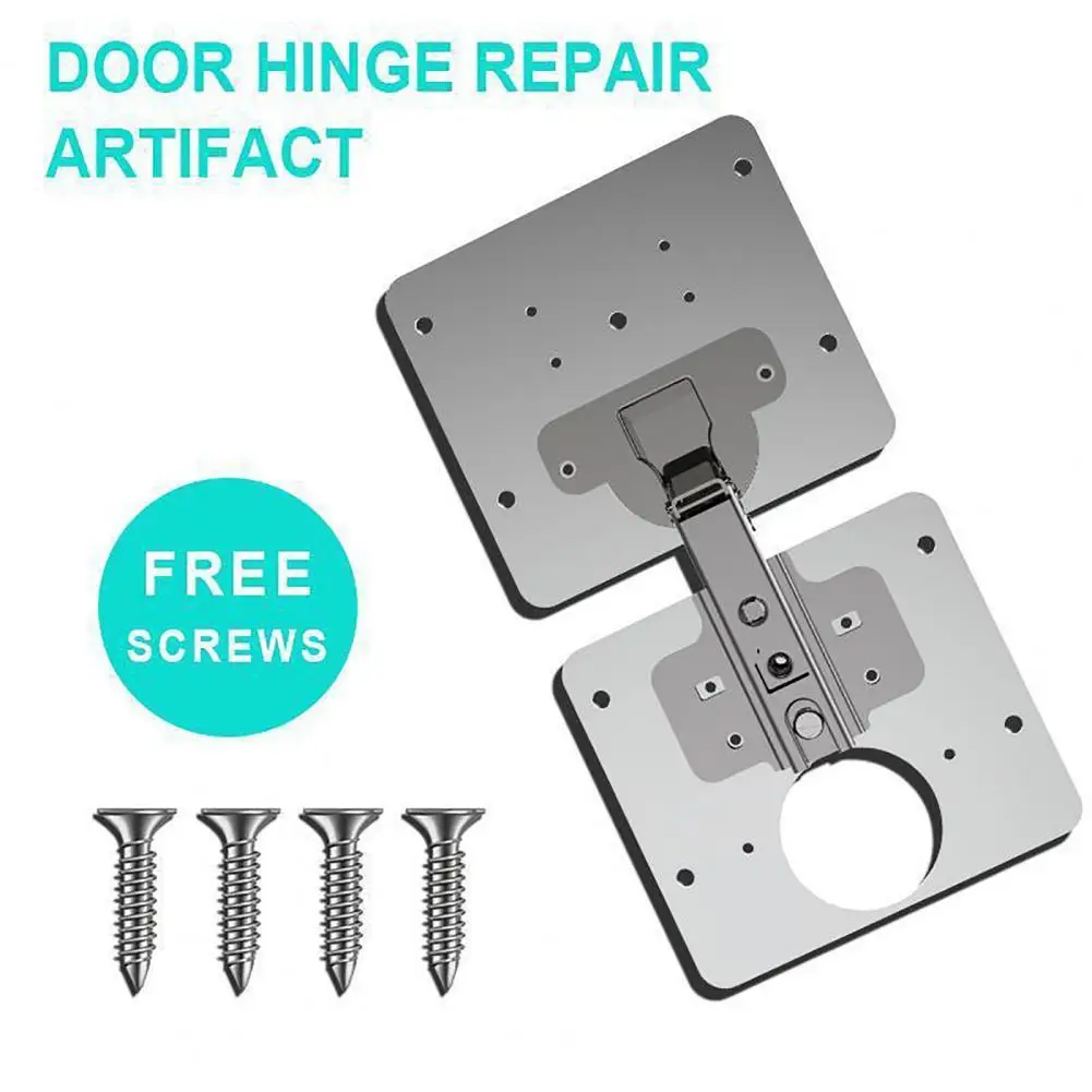 

1 Set Solid Furniture Hinge Plate Stable Stainless Steel Hinge Repair Panel for Door Hinge Repair Plate