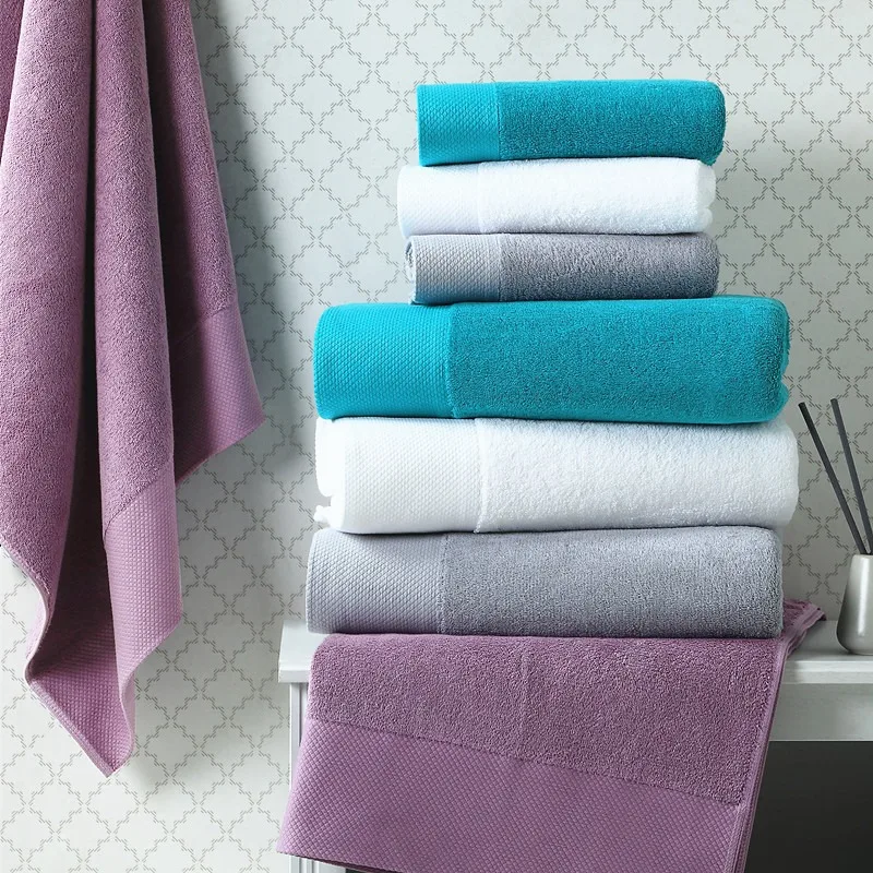 Cotton Towel Bathroom Satin Sauna Gym Beach Absorbent Machine Washable