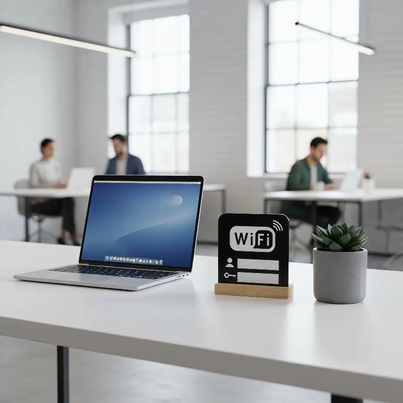 아크릴 미러 WiFi 사인보드 미니멀리즘 디자인으로 효율적인 번호 전달