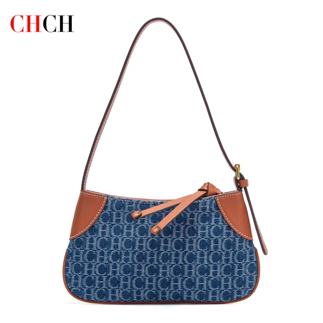 CHCH Women's Handbag 2025 Summer Cowboy Splicing Design Phone Bag Simple Commuter Underarm Bag Wallet 1