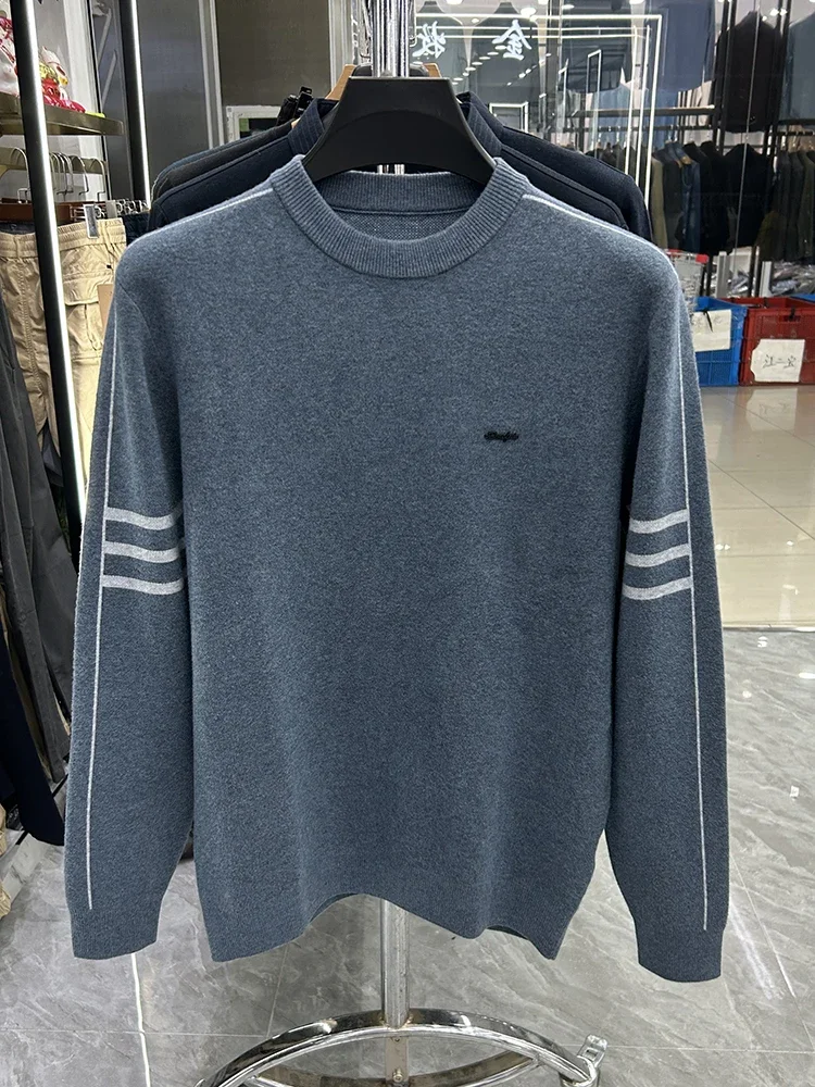 

Autumn/Winter Round Neck Medium Thick Solid Knitted Sweater