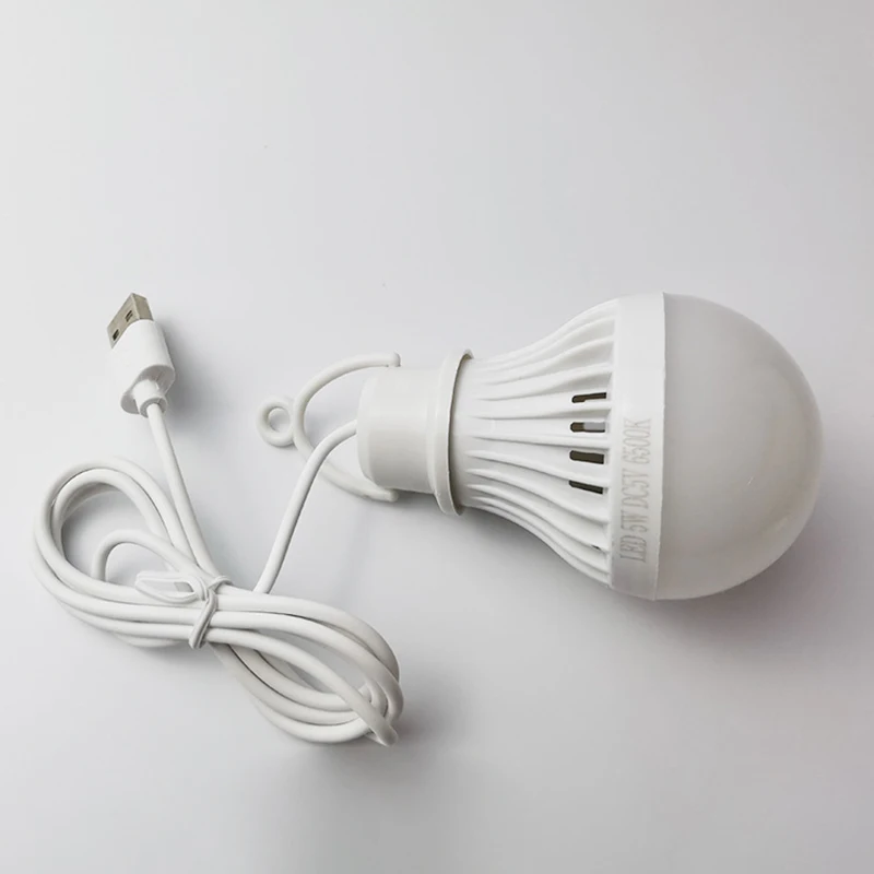 LED Portable Mini Light Bulb 5V USB Power Supply With Switch Book Light Student Reading Indoor And Outdoor Available
