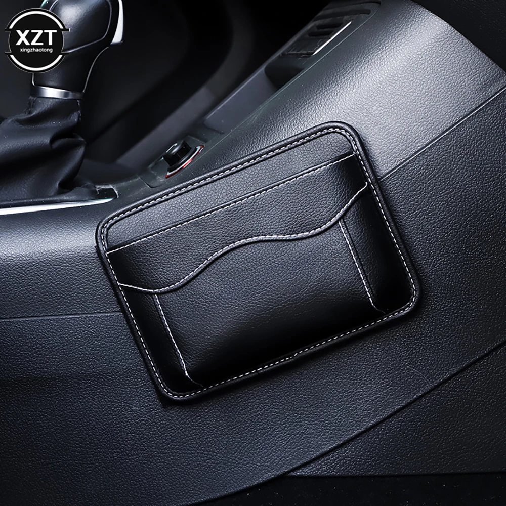 

Multifunction Car Pouch Bags Auto Storage Box Collecting Bag For Cards Mobile Phone Sticky Bag Storage Box Interior Accessories