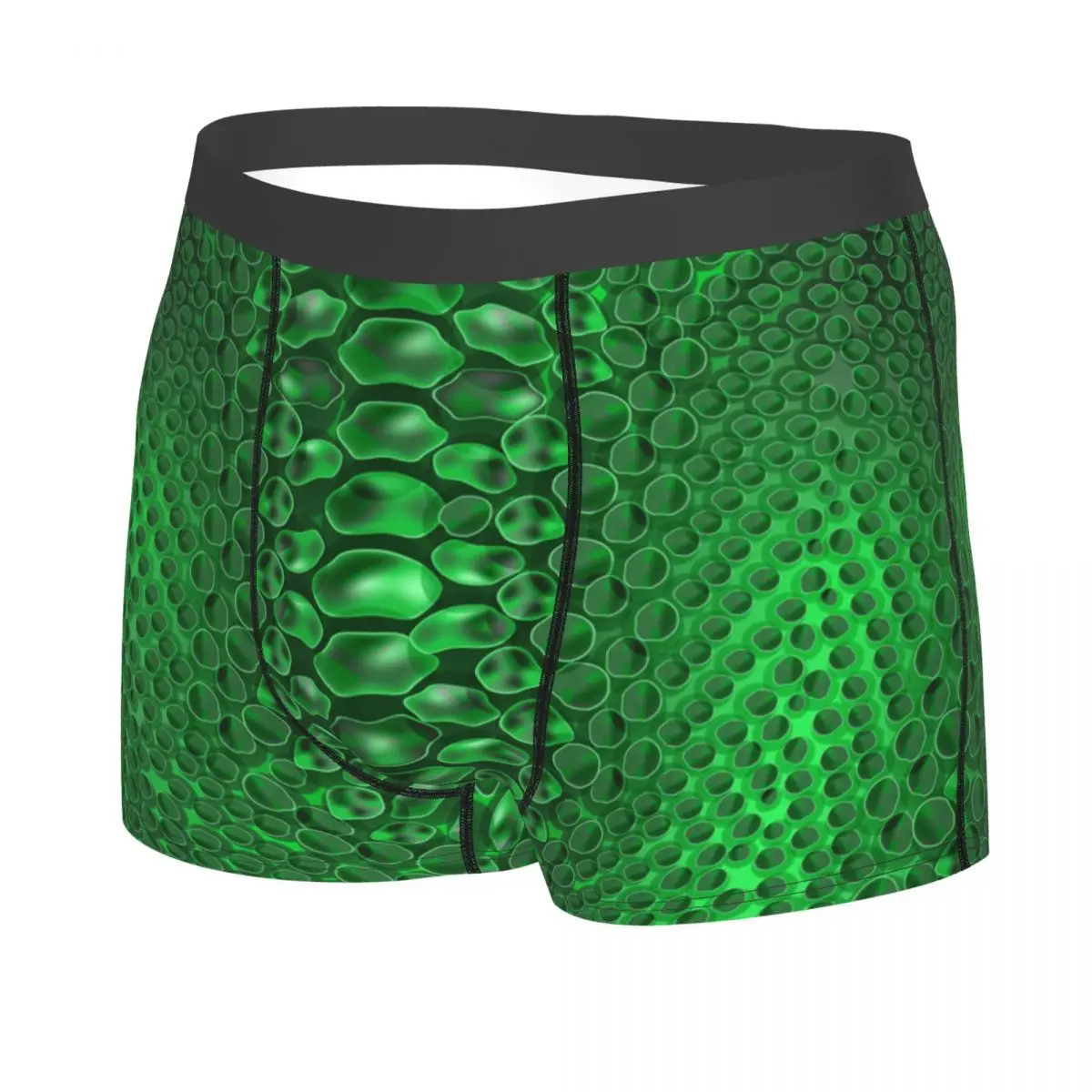 Custom Green Snake Skin Print Underwear Men Breathbale Snakeskin Texture Boxer Briefs Shorts Panties Soft Underpants For Homme 2
