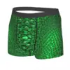 Custom Green Snake Skin Print Underwear Men Breathbale Snakeskin Texture Boxer Briefs Shorts Panties Soft Underpants For Homme 2